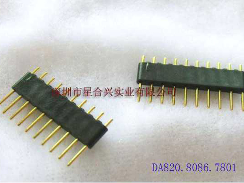 1.778mm - 10PIN 0.46X9.3mm 镀普金 V形缺口插针